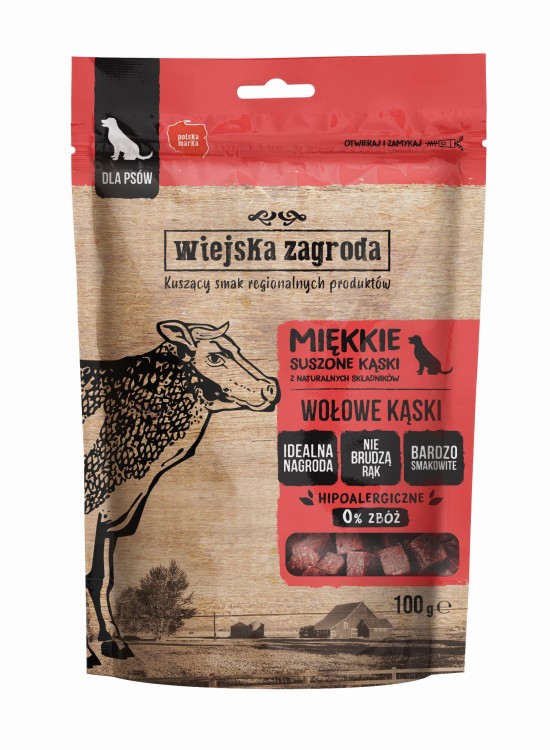 WIEJSKA ZAGRODA Przysmak dla psa Wołowe kąski 100g