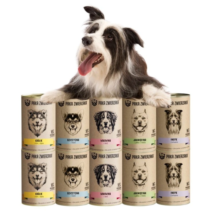 PAKA ZWIERZAKA mokra karma dla psa MIX SMAKÓW 10x400g