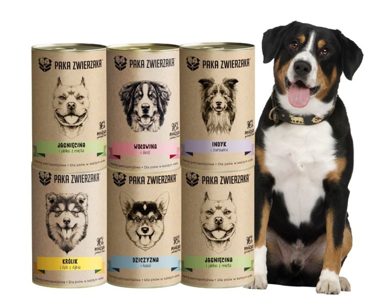 PAKA ZWIERZAKA mokra karma dla psa MIX SMAKÓW 6x400g