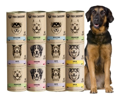 PAKA ZWIERZAKA mokra karma dla psa MIX SMAKÓW 12x400g