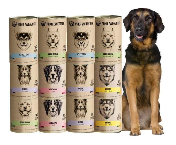 PAKA ZWIERZAKA mokra karma dla psa MIX SMAKÓW 12x400g