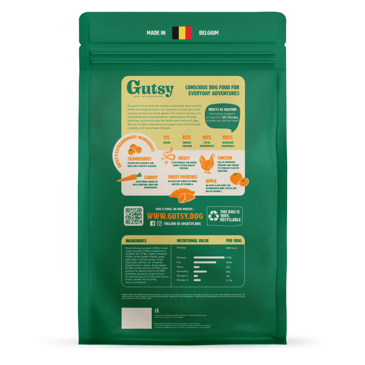 GUTSY Puppy Naturalna sucha karma dla szczeniąt Chicken&Insect 2kg