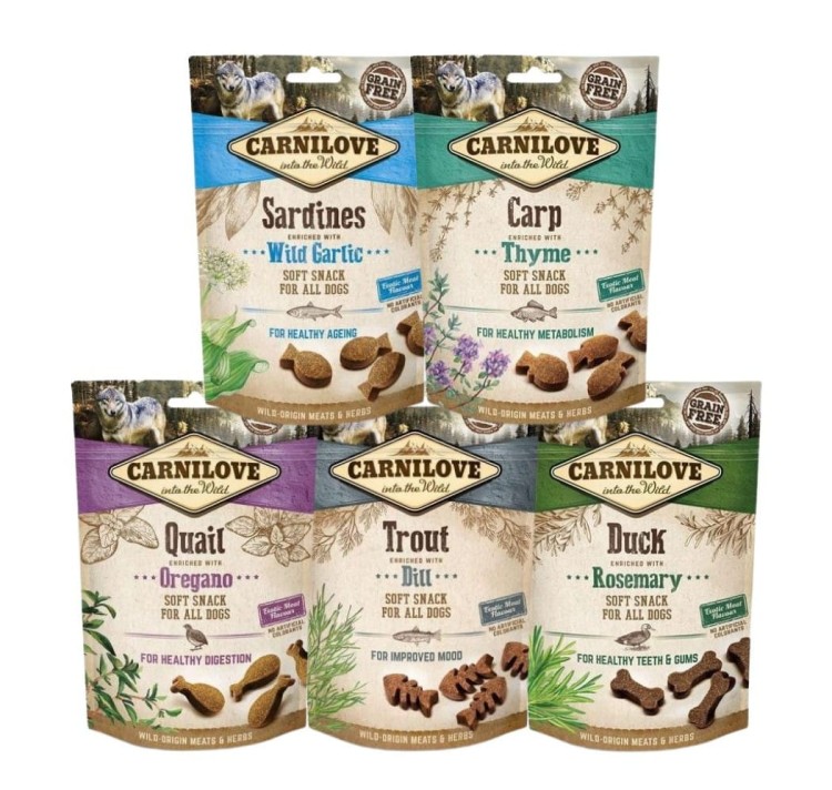 CARNILOVE Miękki przysmak dla psa SOFT SNACK MIX SMAKÓW 5x200g