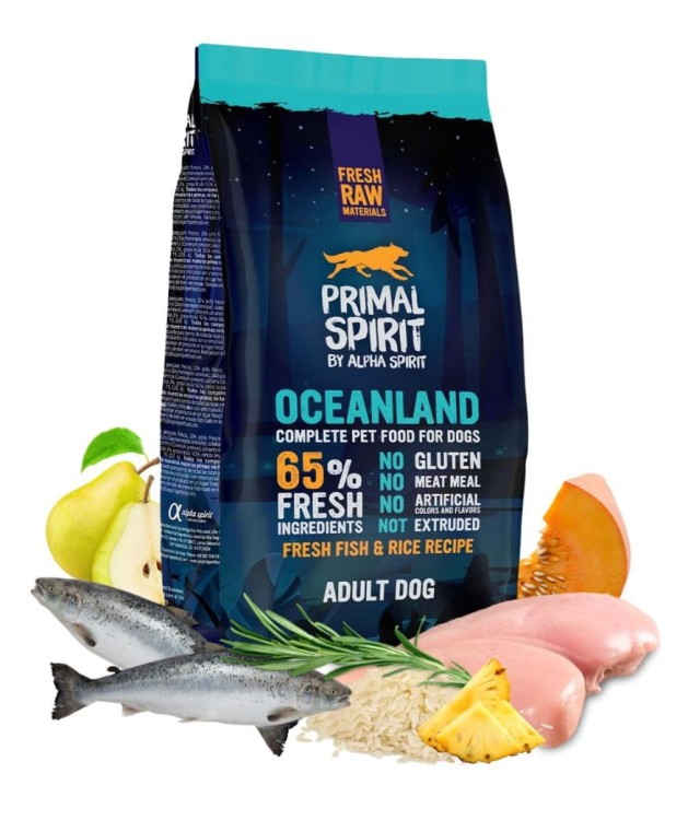 PRIMAL SPIRIT Karma sucha dla psa Oceanland 1kg RYBY KURCZAK DYNIA