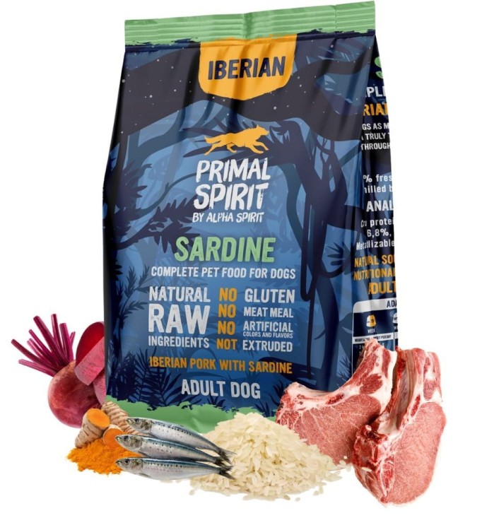 PRIMAL SPIRIT Karma sucha dla psa Iberian Sardine 1kg WIEPRZOWINA SARDYNKI