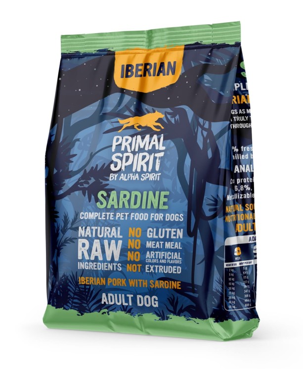 PRIMAL SPIRIT Karma sucha dla psa Iberian Sardine 1kg WIEPRZOWINA SARDYNKI