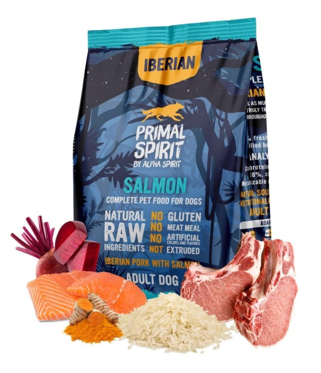 PRIMAL SPIRIT Karma sucha dla psa Iberian Salmon 1kg WIEPRZOWINA ŁOSOŚ
