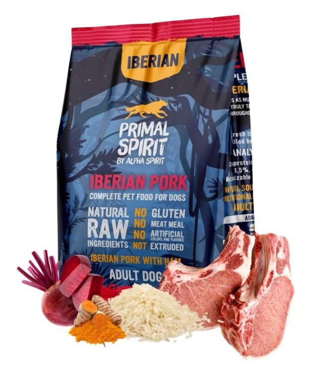PRIMAL SPIRIT Karma sucha dla psa Iberian Pork 1kg WIEPRZOWINA RYŻ