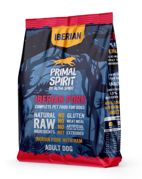 PRIMAL SPIRIT Karma sucha dla psa Iberian Pork 1kg WIEPRZOWINA RYŻ