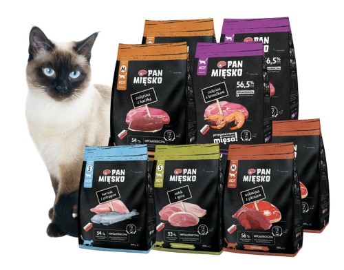 PAN MIĘSKO Karma sucha dla kota MIX SMAKÓW 10x400g chrupki