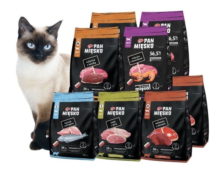 PAN MIĘSKO Karma sucha dla kota MIX SMAKÓW 10x400g chrupki