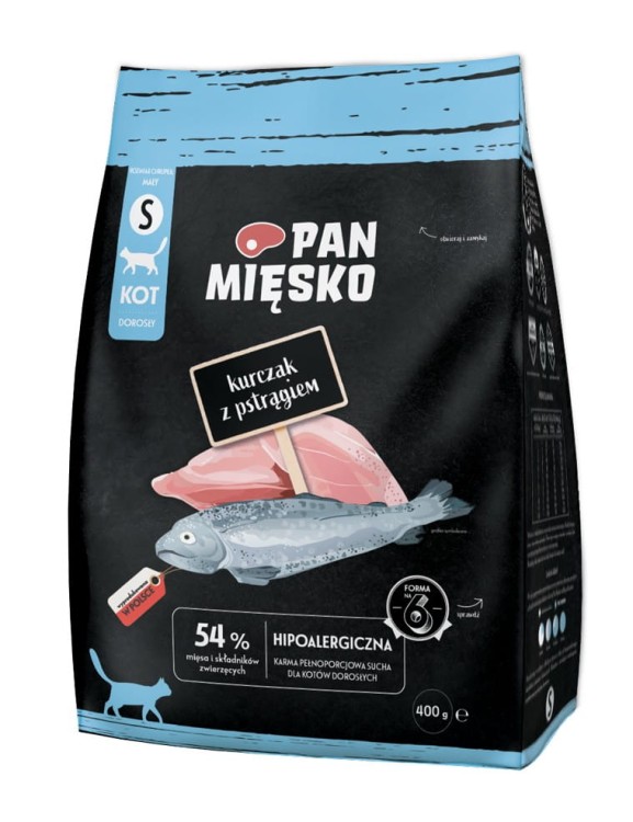 PAN MIĘSKO Karma sucha dla kota MIX SMAKÓW 10x400g chrupki