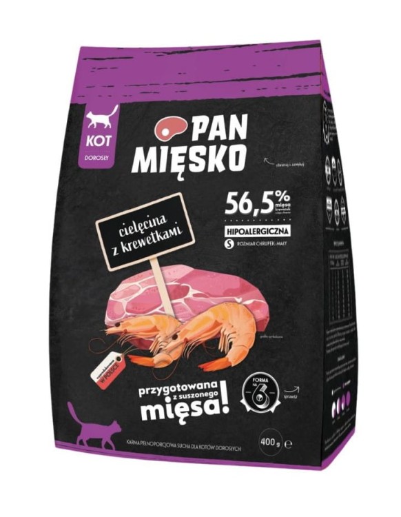 PAN MIĘSKO Karma sucha dla kota MIX SMAKÓW 10x400g chrupki
