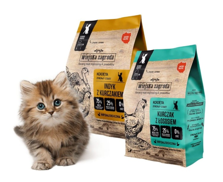 WIEJSKA ZAGRODA Karma sucha dla kota Junior MIX SMAKÓW 2x400g