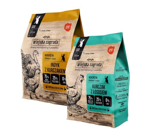 WIEJSKA ZAGRODA Karma sucha dla kota Junior MIX SMAKÓW 2x400g