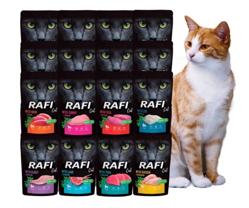 RAFI mokra karma dla kota MIX smaków 24x100g BEZZBOŻOWA Dolina Noteci