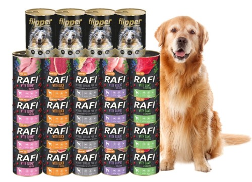 RAFI  FLIPPER mokra karma dla psa MIX smaków 24x400g