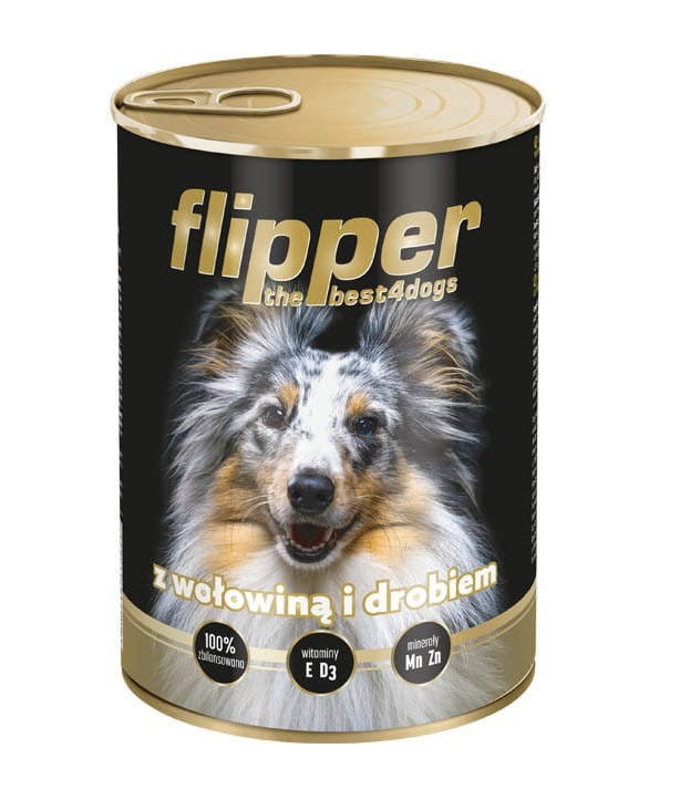 RAFI  FLIPPER mokra karma dla psa MIX smaków 24x400g