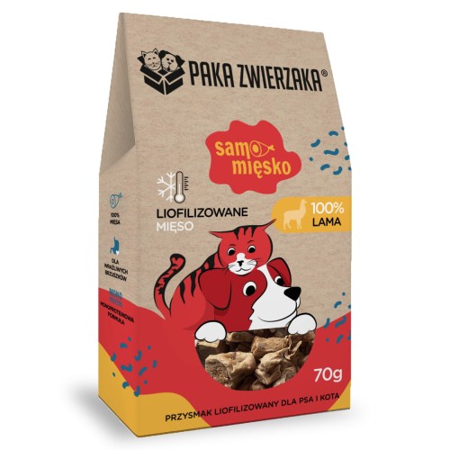 PAKA ZWIERZAKA przysmak liofilizowany dla psa i kota Lama 70g Samo Mięsko