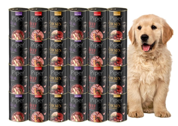 PIPER JUNIOR mokra karma dla psa MIX SMAKÓW 24x400g Dolina Noteci