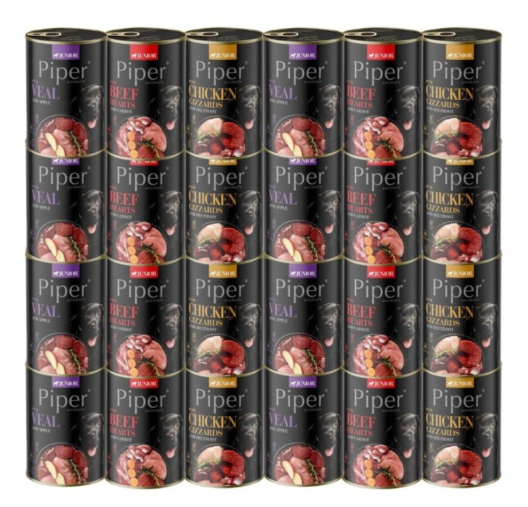 PIPER JUNIOR mokra karma dla psa MIX SMAKÓW 24x400g Dolina Noteci