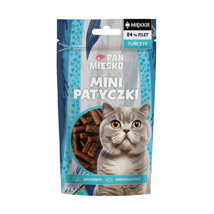 PAN MIĘSKO Naturalne Miękkie Przysmaki dla kota MIX 12x50g