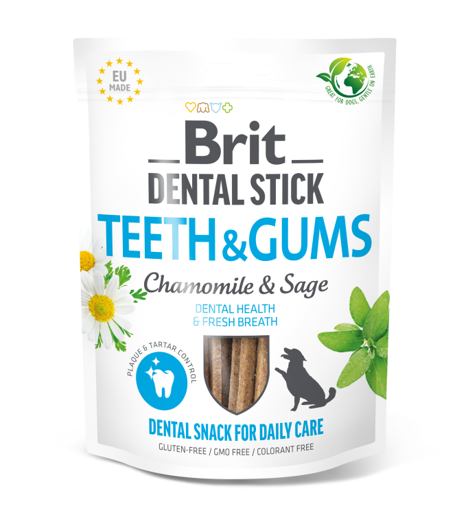 BRIT Dental Przysmak dentystyczny dla psa NA ZĘBY TEETH&GUMS CHAMOMILE 251g