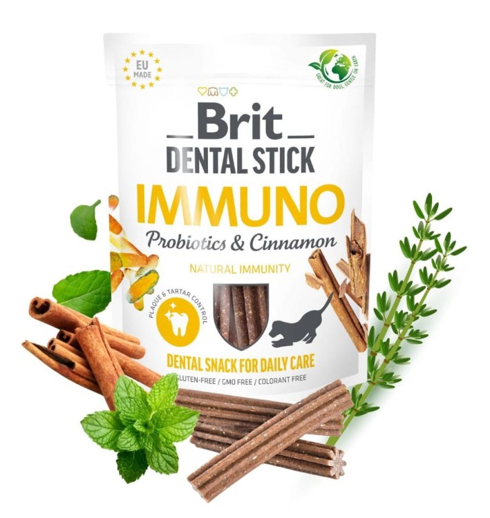 BRIT Dental Przysmak dentystyczny dla psa IMMUNO PROBIOTICS&CINNAMON 251g ODPORNOŚĆ