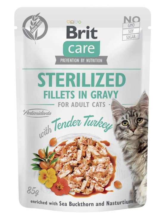 BRIT Care Cat Sterilized Mokra karma dla kota Indyk w sosie 85g