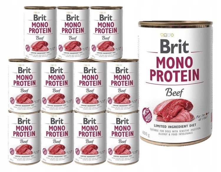 BRIT Mono Protein Beef mokra karma dla psa Wołowina 12x400g HIPOALERGICZNA