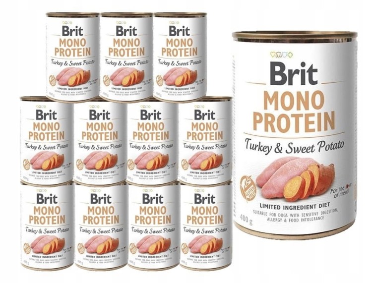 BRIT Mono Protein Turkey&Sweet Potato mokra karma Indyk i batat 12x400g
