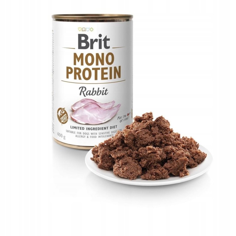 BRIT Mono Protein Rabbit mokra karma dla psa Królik 12x400g HIPOALERGICZNA