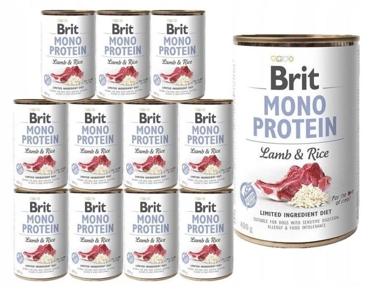 BRIT Mono Protein Lamb&Rice mokra karma Jagnięcina z ryżem 12x400g