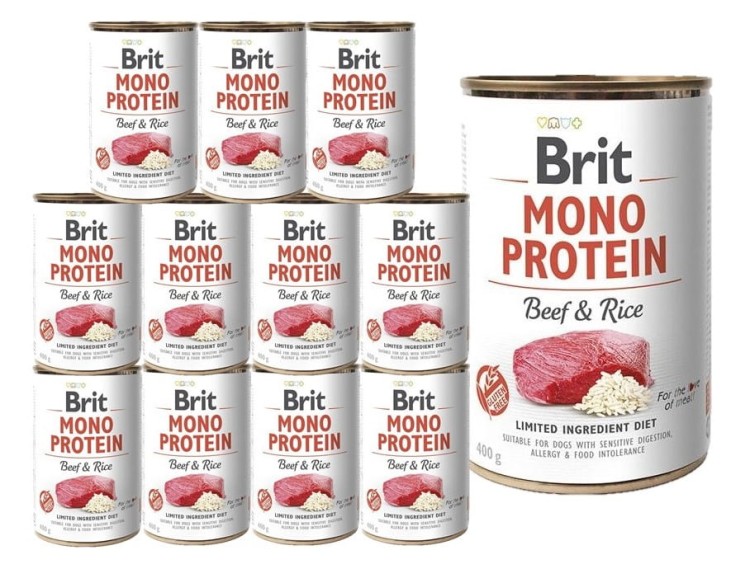 BRIT Mono Protein Beef&Rice mokra karma Wołowina z ryżem 12x400g