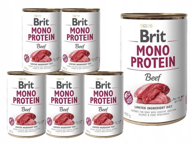 BRIT Mono Protein Beef mokra karma dla psa Wołowina 6x400g HIPOALERGICZNA