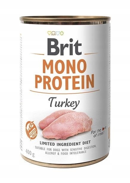 BRIT Mono Protein Turkey mokra karma dla psa Indyk 6x400g HIPOALERGICZNA
