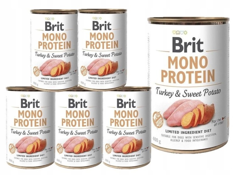 BRIT Mono Protein Turkey&Sweet Potato mokra karma Indyk i batat 6x400g