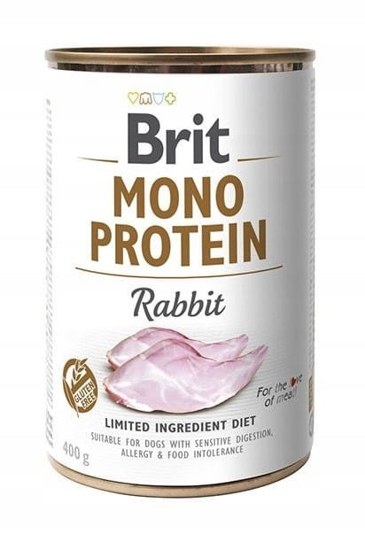 BRIT Mono Protein Rabbit mokra karma dla psa Królik 6x400g HIPOALERGICZNA