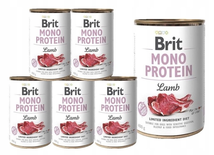 BRIT Mono Protein Lamb mokra karma dla psa Jagnięcina 6x400g HIPOALERGICZNA