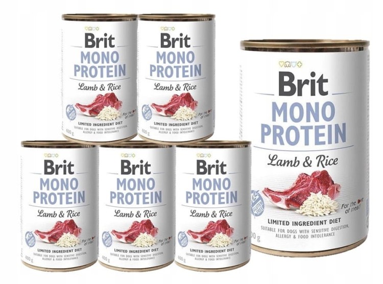 BRIT Mono Protein Lamb&Rice mokra karma Jagnięcina z ryżem 6x400g