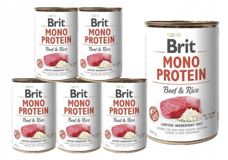 BRIT Mono Protein Beef&Rice mokra karma dla psa Wołowina z ryżem 6x400g