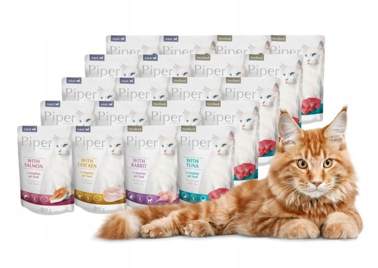 PIPER mokra karma dla kota MIX smaków 20x100g Dolina Noteci