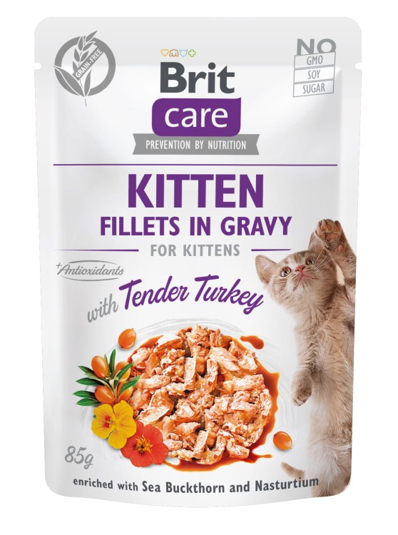 BRIT Care Cat KITTEN Mokra karma dla kociąt w sosie MIX SMAKÓW 12x85g