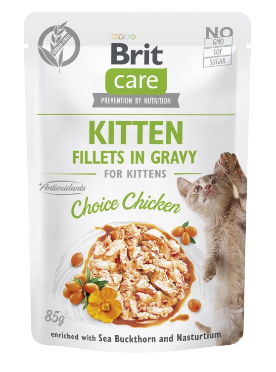 BRIT Care Cat KITTEN Mokra karma dla kociąt w sosie MIX SMAKÓW 12x85g