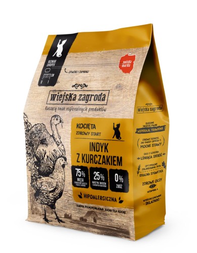 WIEJSKA ZAGRODA Karma sucha dla kota Junior Indyk z kurczakiem 400g