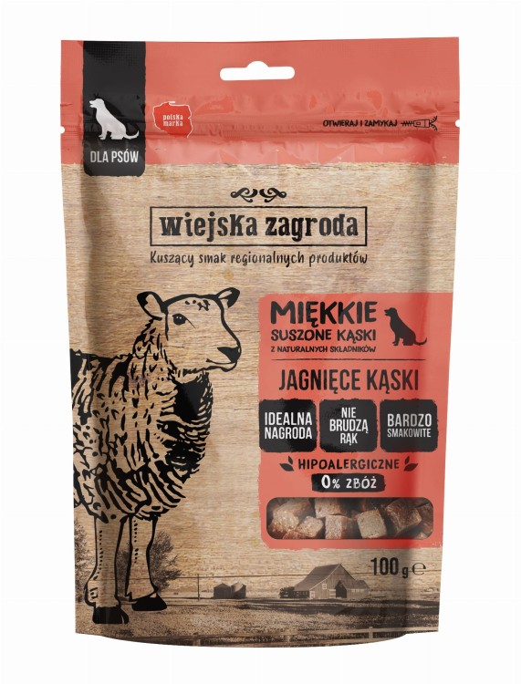 WIEJSKA ZAGRODA Przysmak dla psa Jagnięce kąski 100g