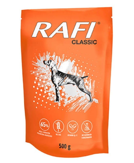 RAFI Classic mokra karma dla psa 500g Saszetka BEZ ZBÓŻ