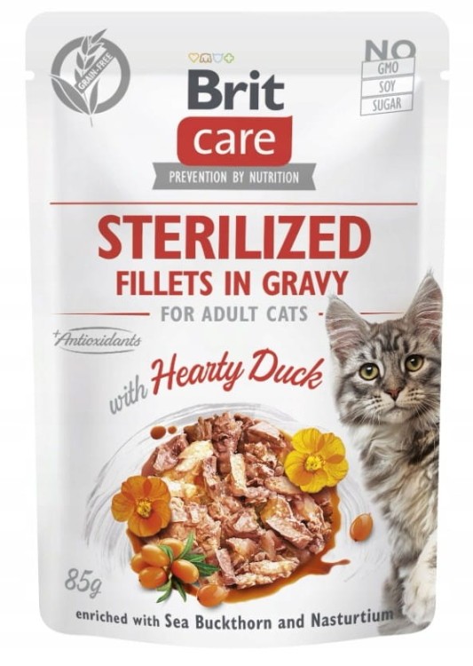 BRIT Care Cat Sterilized Mokra karma dla kota Kaczka w sosie 85g