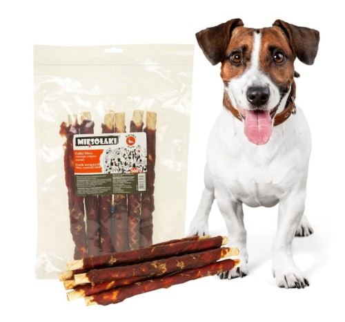 MięsoŁaki Pałki owinięte mięsem kaczki 28cm Przysmak dla psa 500g