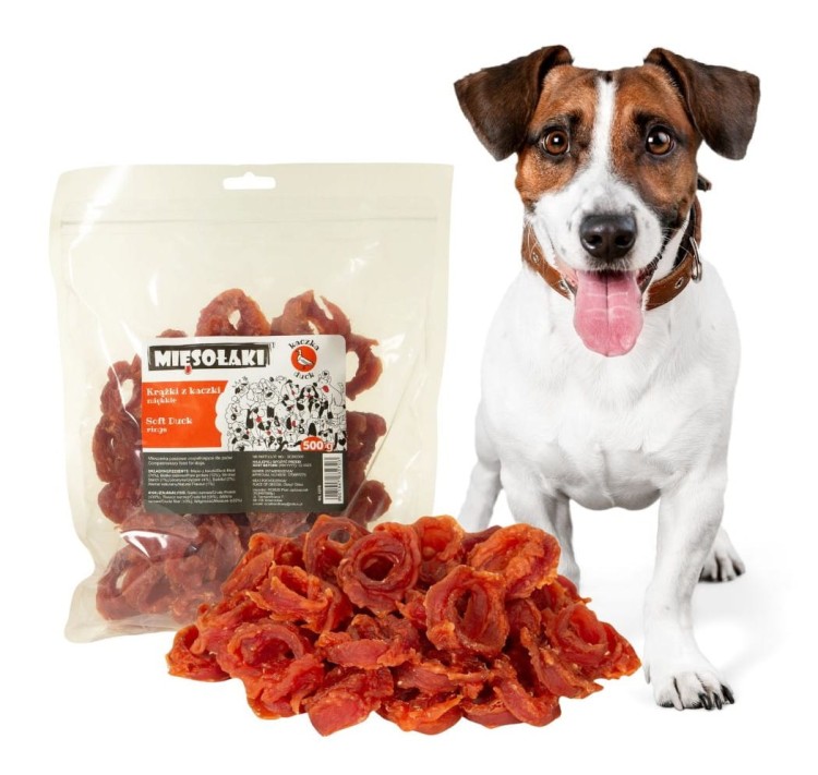 MięsoŁaki Miękkie Krążki z kaczki Przysmak dla psa 500g